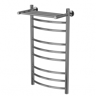 Полотенцесушитель водяной MIXLINE Capella 80х40 Г2 1/2'' лесенка, 8 перекладин, полка