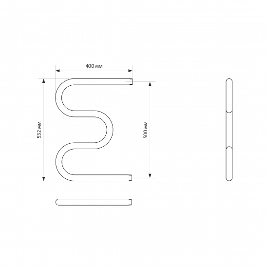 Полотенцесушитель водяной MIXLINE Simple M 50х40 1''