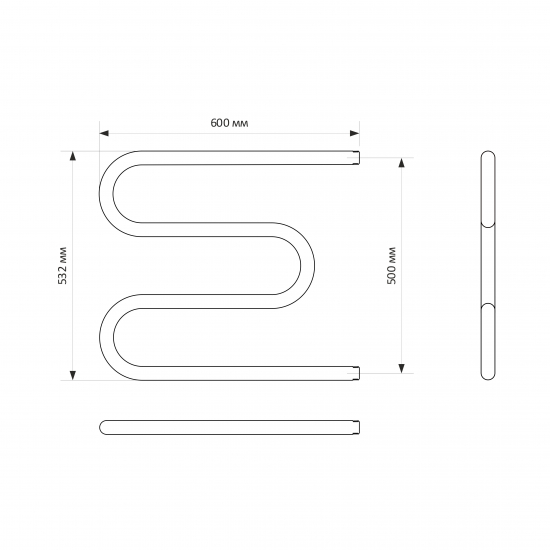 Полотенцесушитель водяной MIXLINE Simple M 50х60 3/4''