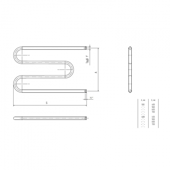Полотенцесушитель водяной MIXLINE Simple M 60х50 1'', полимер
