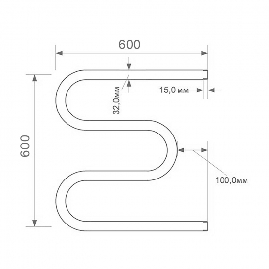 Полотенцесушитель водяной MIXLINE Simple M 60х60 1''