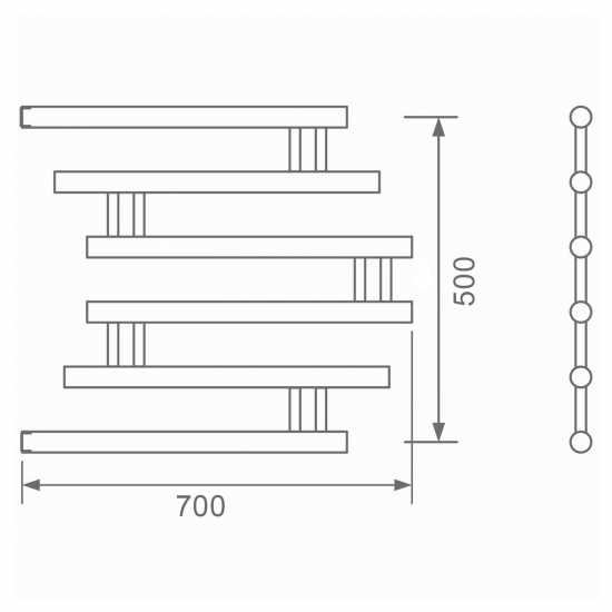 Полотенцесушитель водяной MIXLINE Simple PM4 50х70 1''