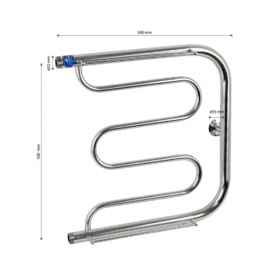 Полотенцесушитель водяной САНАКС Фокстрот ф5050 с полкой