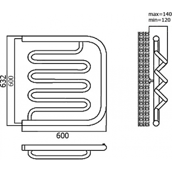 Полотенцесушитель водяной TERMINUS Фокстрот-лиана 600x600