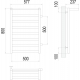 Полотенцесушитель водяной TERMINUS Хендрикс П8 500x800 с полкой, с боковым подключением 500 справа
