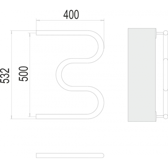 Полотенцесушитель водяной TERMINUS M-образный AISI 32х2 500х400