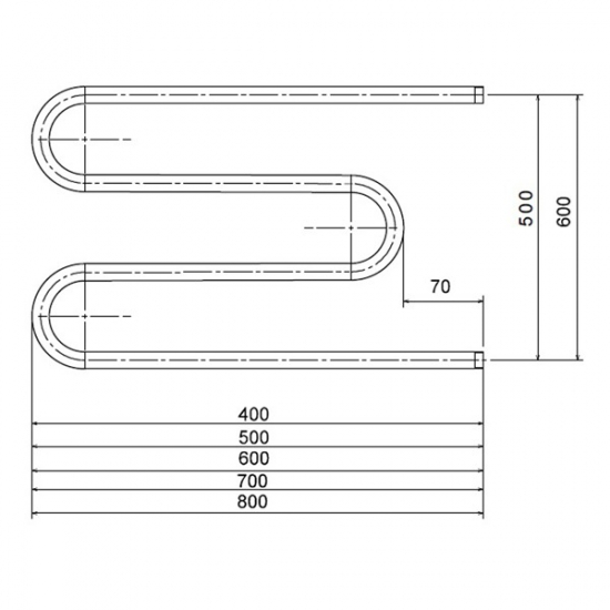 Полотенцесушитель водяной ТРУГОР М 50x50 1" без полки
