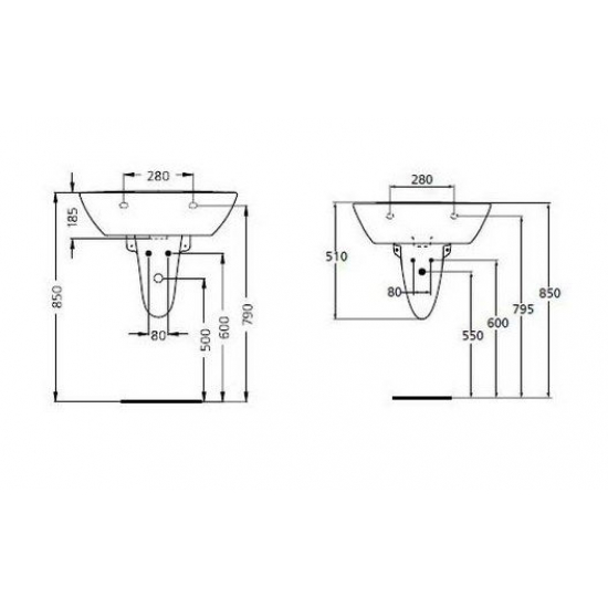 Полупьедестал для раковины IDEAL STANDARD Oceane W306101