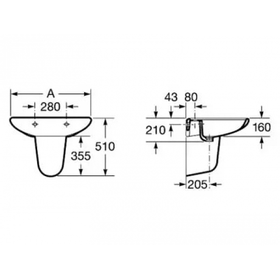 Полупьедестал для раковины ROCA Meridian-N 337241000