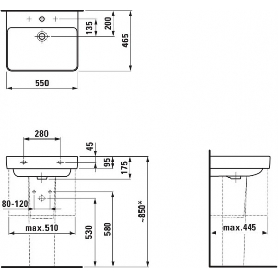 Полупьедестал LAUFEN Pro S 8.1996.3.000.000.1
