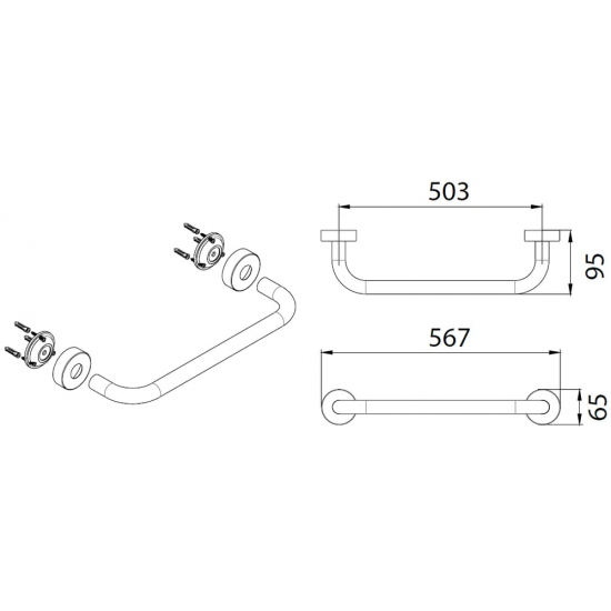 Поручень FIXSEN HOTEL FX-31017C 50 см