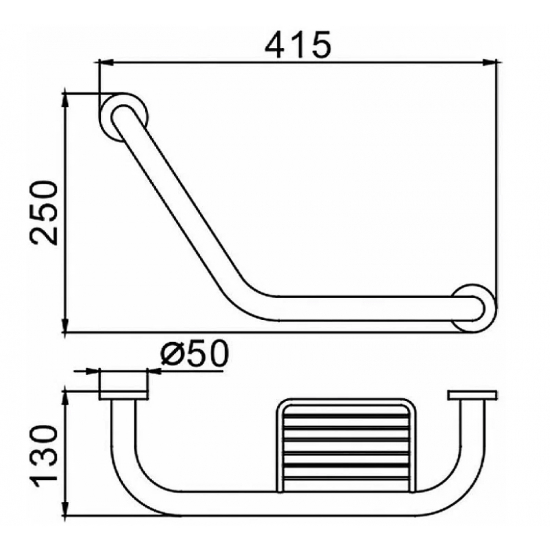 Поручень угловой с мыльницей FRAP F1719 