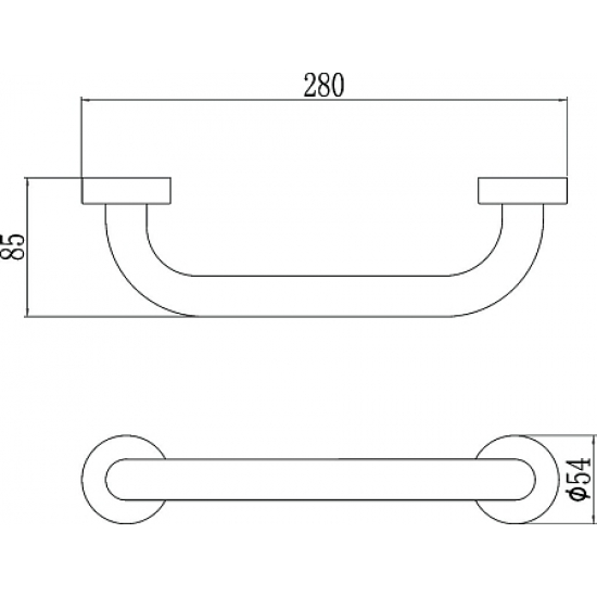 Поручень в ванную прямой SAVOL S-010025 25см