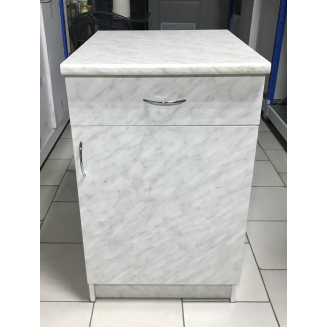 Рабочий стол 50 ЛДСП Каррара (1 ящик), столешница каррара