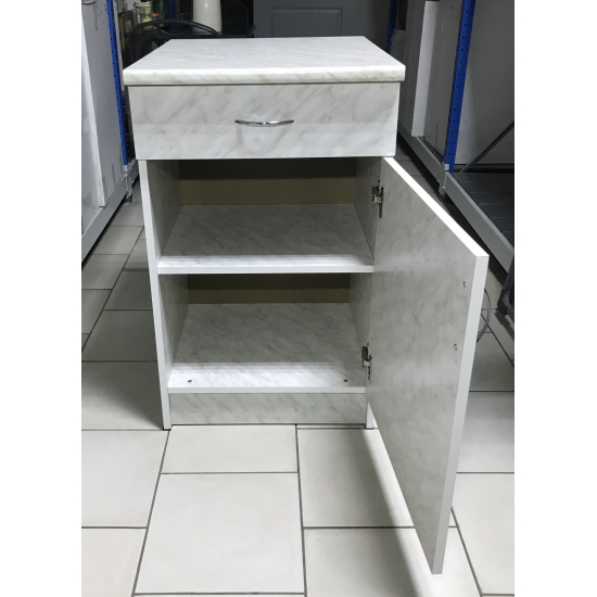 Рабочий стол 50 ЛДСП Каррара (1 ящик), столешница каррара