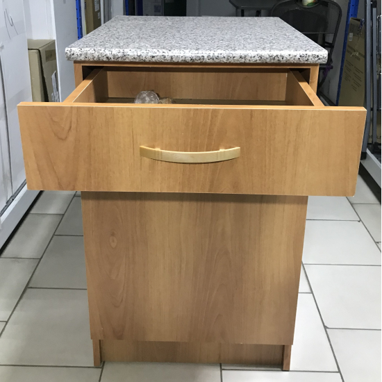 Рабочий стол 50 ЛДСП Ольха (1 ящик), столешница гранит.