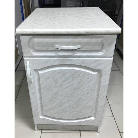 Рабочий стол 50 МДФ Каррара (1 ящик), столешница каррара