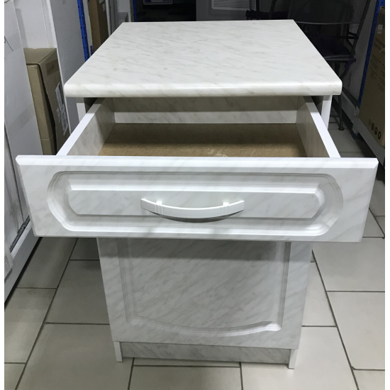 Рабочий стол 50 МДФ Каррара (1 ящик), столешница каррара