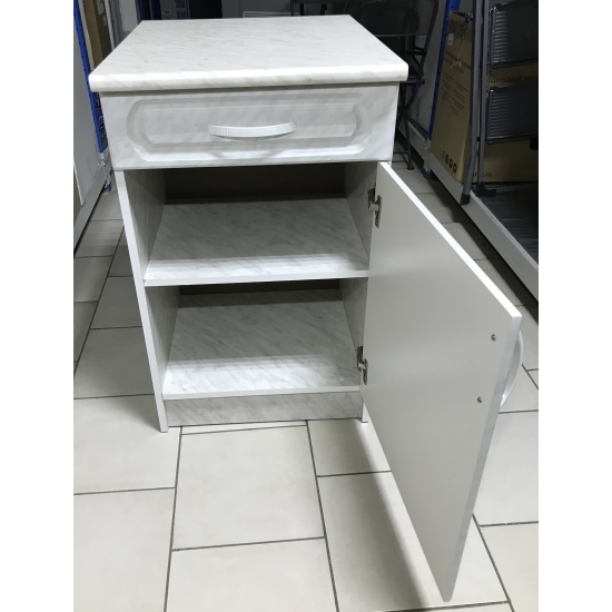 Рабочий стол 50 МДФ Каррара (1 ящик), столешница каррара