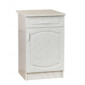 Рабочий стол 50 МДФ Каррара (1 ящик), столешница каррара