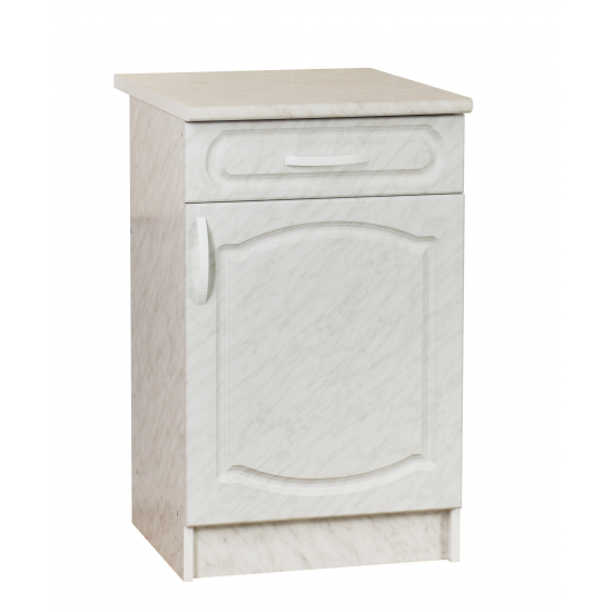 Рабочий стол 50 МДФ Каррара (1 ящик), столешница каррара