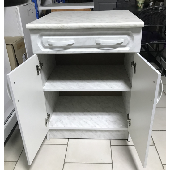 Рабочий стол 60 МДФ Каррара (1 ящик), столешница каррара