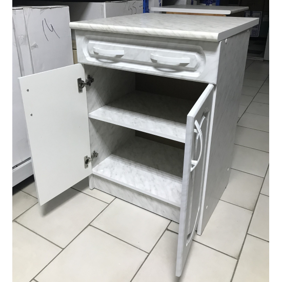 Рабочий стол 60 МДФ Каррара (1 ящик), столешница каррара