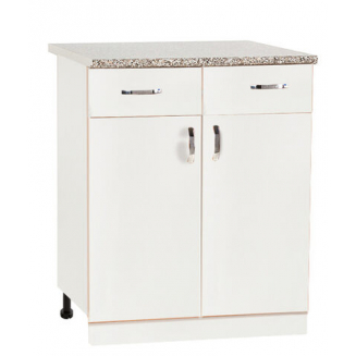 Рабочий стол 80 ЛДСП Белый (2 ящика), столешница гранит