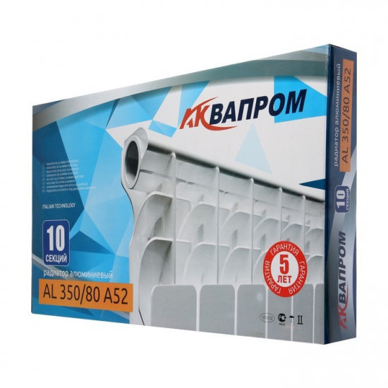 Радиатор алюминиевый AQUAPROM A52 350/80 10 секций