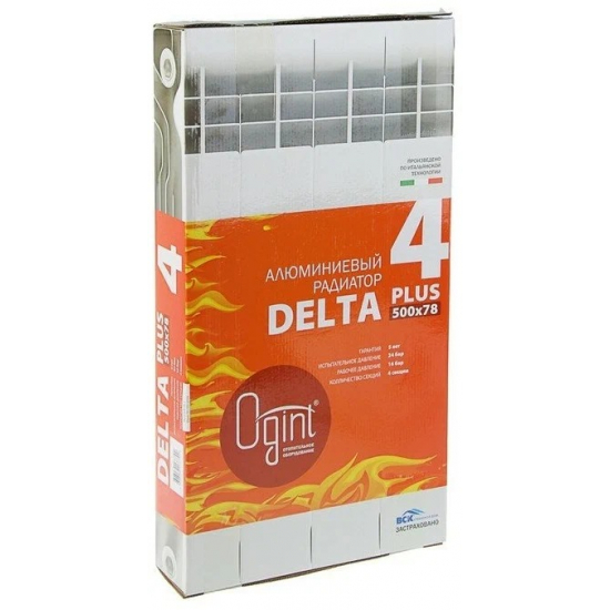 Радиатор алюминиевый OGINT Delta Plus 500/80  4 секции