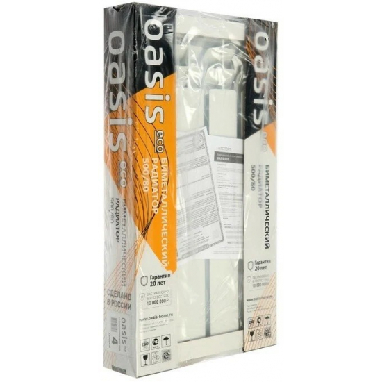 Радиатор биметаллический OASIS Eco 500/80  4 секции 