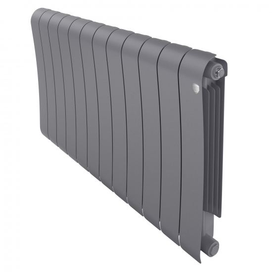 Радиатор биметаллический ROYAL THERMO Infinity 500/100 silver satin  12 секций, серый