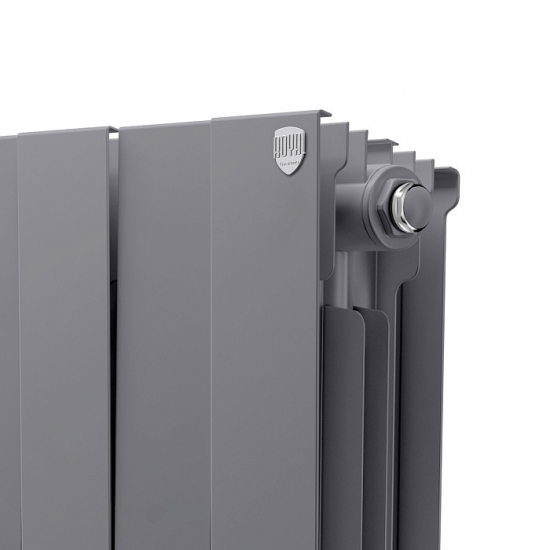 Радиатор биметаллический ROYAL THERMO Piano Forte 300/100 silver satin 10 секций, серый