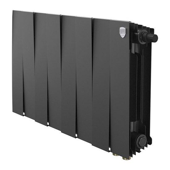 Радиатор биметаллический ROYAL THERMO Piano Forte 300 noir sable VDR80  8 секций, чёрный