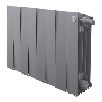 Радиатор биметаллический ROYAL THERMO Piano Forte 300 silver satin VDR80  8 секций, серый