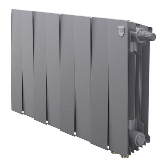 Радиатор биметаллический ROYAL THERMO Piano Forte 300 silver satin VDR80  8 секций, серый