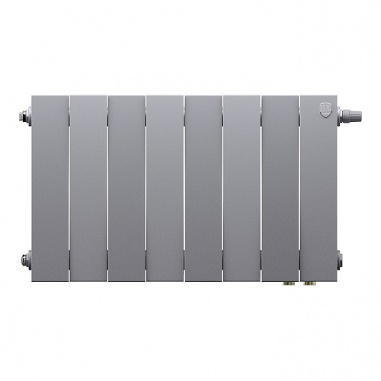 Радиатор биметаллический ROYAL THERMO Piano Forte 300 silver satin VDR80  8 секций, серый