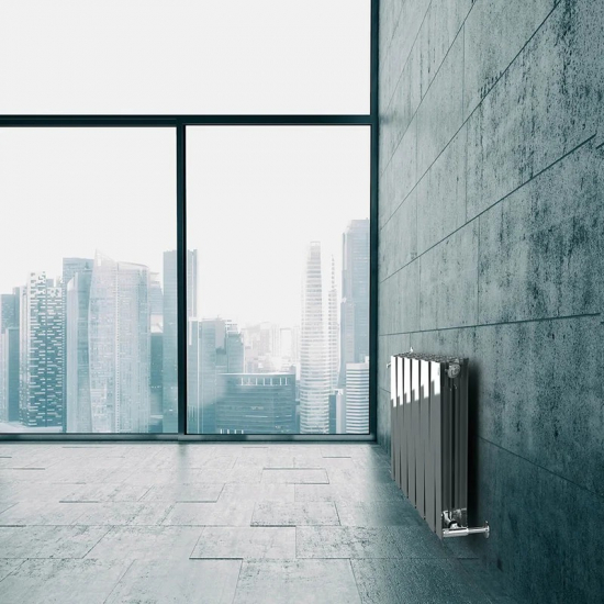 Радиатор биметаллический ROYAL THERMO Piano Forte 500/100 silver satin  1 секция, серый