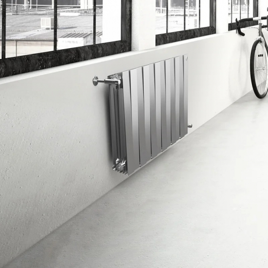 Радиатор биметаллический ROYAL THERMO Piano Forte 500/100 silver satin  8 секций, серый