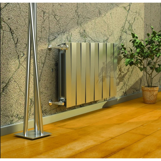 Радиатор биметаллический ROYAL THERMO Piano Forte 500/100 silver satin  8 секций, серый