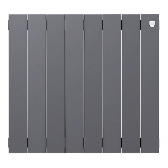 Радиатор биметаллический ROYAL THERMO Piano Forte 500/100 silver satin  8 секций, серый