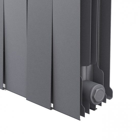 Радиатор биметаллический ROYAL THERMO Piano Forte 500/100 silver satin  8 секций, серый