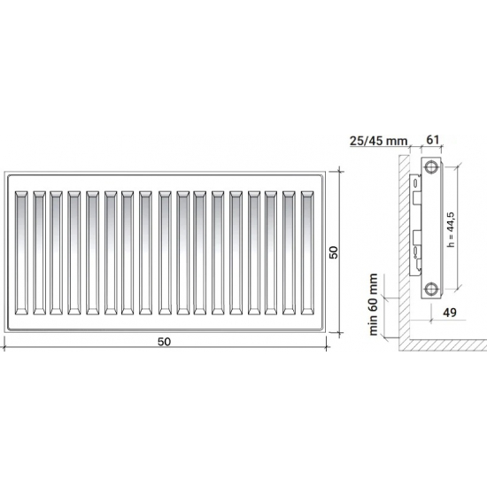 Радиатор стальной ROYAL THERMO Compact тип 11  500/500 598 Вт