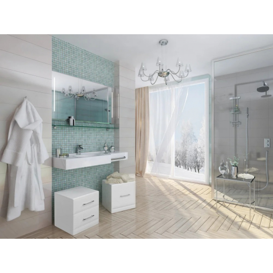 Раковина АКВАТОН Отель 127 L с навесами и диспенсером