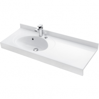 Раковина АКВАТОН Отель 3/120 левая с навесами и диспенсером