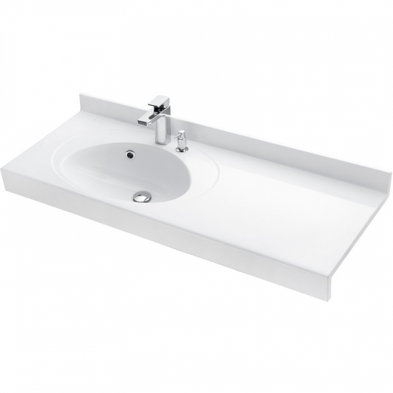 Раковина АКВАТОН Отель 3/120 левая с навесами и диспенсером