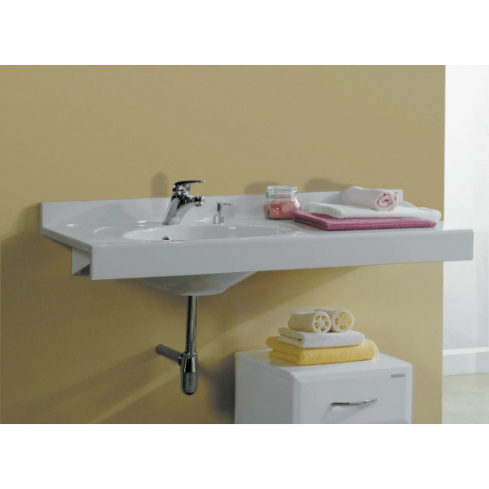 Раковина АКВАТОН Отель 3/120 левая с навесами и диспенсером