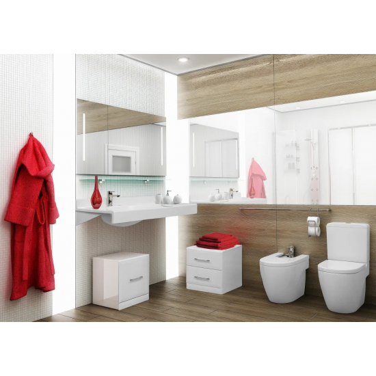 Раковина АКВАТОН Отель 3/120 левая с навесами и диспенсером