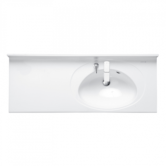 Раковина АКВАТОН Отель 3/120 правая с навесами и диспенсером