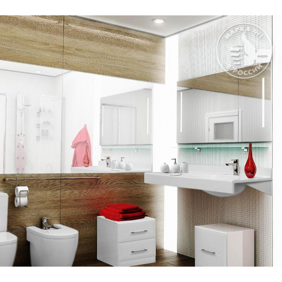 Раковина АКВАТОН Отель 3/120 правая с навесами и диспенсером